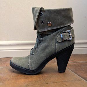 Aldo Olive Canvas Boots